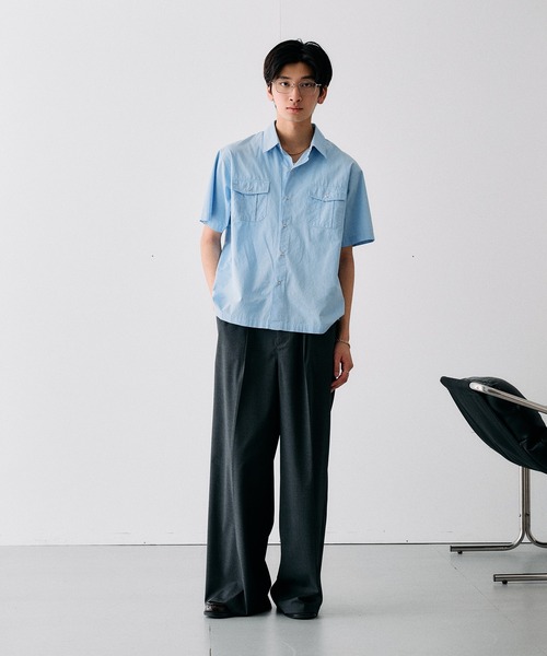 Adoon plain(アドーンプレーン)の「RING SNAP BUTTON BASIC SHIRT / リングスナップボタンベーシックシャツ(シャツ/ブラウス・メンズ・ライトブルー/アイボリー・LARGE/MEDIUM)」の8枚目の写真