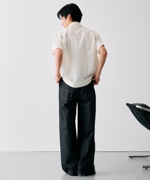 Adoon plain(アドーンプレーン)の「RING SNAP BUTTON BASIC SHIRT / リングスナップボタンベーシックシャツ(シャツ/ブラウス・メンズ・ライトブルー/アイボリー・LARGE/MEDIUM)」の3枚目の写真