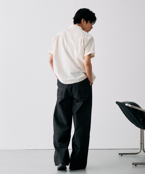 Adoon plain(アドーンプレーン)の「RING SNAP BUTTON BASIC SHIRT / リングスナップボタンベーシックシャツ(シャツ/ブラウス・メンズ・ライトブルー/アイボリー・LARGE/MEDIUM)」の4枚目の写真