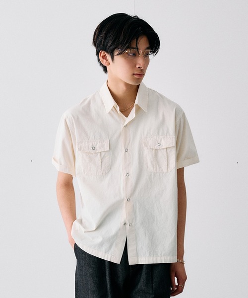 Adoon plain(アドーンプレーン)の「RING SNAP BUTTON BASIC SHIRT / リングスナップボタンベーシックシャツ(シャツ/ブラウス・メンズ・ライトブルー/アイボリー・LARGE/MEDIUM)」の21枚目の写真