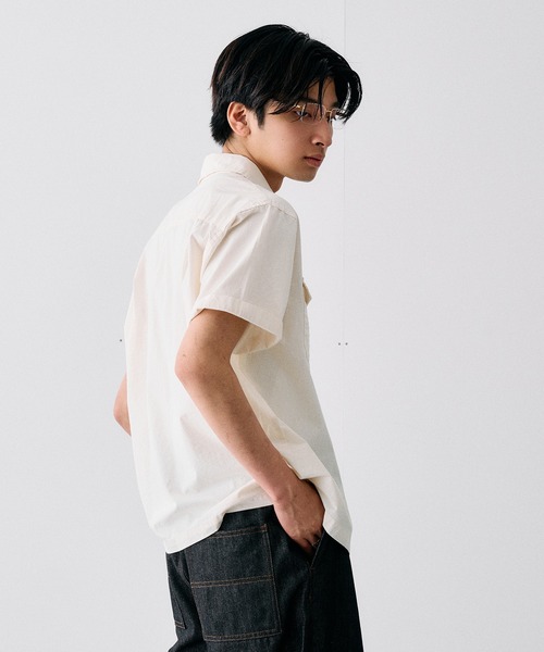 Adoon plain(アドーンプレーン)の「RING SNAP BUTTON BASIC SHIRT / リングスナップボタンベーシックシャツ(シャツ/ブラウス・メンズ・ライトブルー/アイボリー・LARGE/MEDIUM)」の14枚目の写真