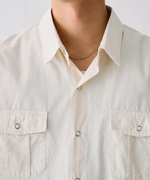 Adoon plain(アドーンプレーン)の「RING SNAP BUTTON BASIC SHIRT / リングスナップボタンベーシックシャツ(シャツ/ブラウス・メンズ・ライトブルー/アイボリー・LARGE/MEDIUM)」の15枚目の写真