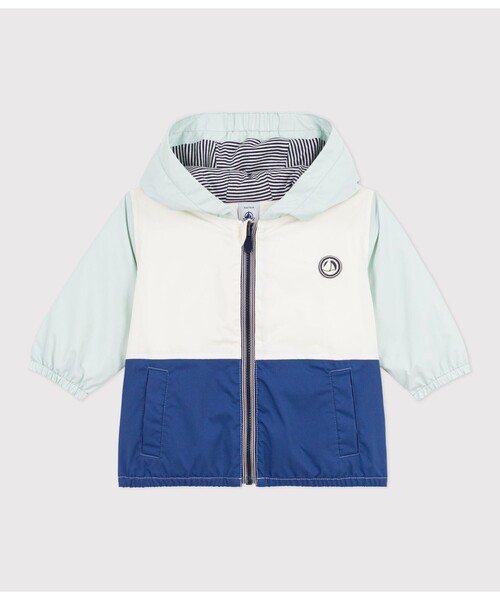 PETIT BATEAU（プチバトー）の「カラーブロックウィンドブレーカー（マウンテンパーカー・キッズ・ライトブルー・12MONTH/18MONTH/24MONTH/36MONTH）」の3枚目の写真