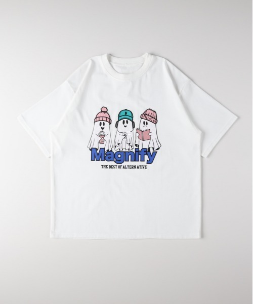 Right-on(ライトオン)の「HONEYSUCKLE ROSE(ハニーサックルローズ)おばけプリントビッグT(Tシャツ/カットソー・レディース・ホワイト/ダークグレー・L/M)」の13枚目の写真