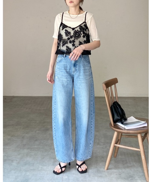 She's Closet(シーズクローゼット)の「コード 刺繍 ショート丈 花柄 メッシュ ビスチェ キャミソール(キャミソール・レディース・ブラウン/オフホワイト/ブラック・FREE)」の15枚目の写真