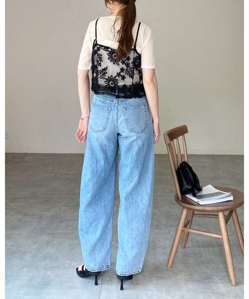 She's Closet(シーズクローゼット)の「コード 刺繍 ショート丈 花柄 メッシュ ビスチェ キャミソール(キャミソール・レディース・ブラウン/オフホワイト/ブラック・FREE)」の16枚目の写真