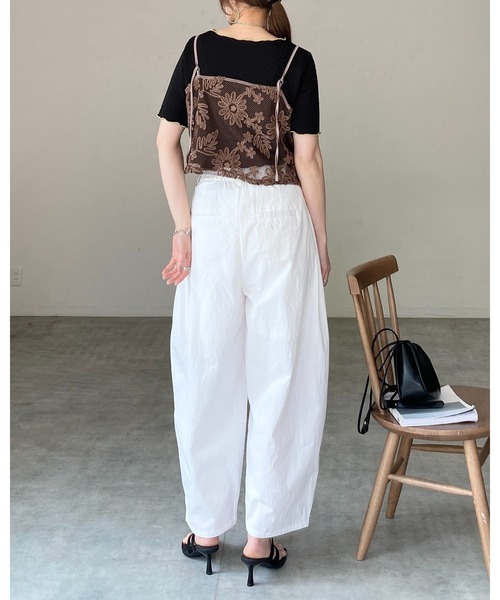 She's Closet(シーズクローゼット)の「コード 刺繍 ショート丈 花柄 メッシュ ビスチェ キャミソール(キャミソール・レディース・ブラウン/オフホワイト/ブラック・FREE)」の18枚目の写真