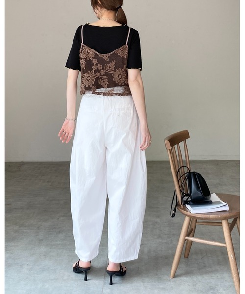 She's Closet(シーズクローゼット)の「コード 刺繍 ショート丈 花柄 メッシュ ビスチェ キャミソール(キャミソール・レディース・ブラウン/オフホワイト/ブラック・FREE)」の20枚目の写真