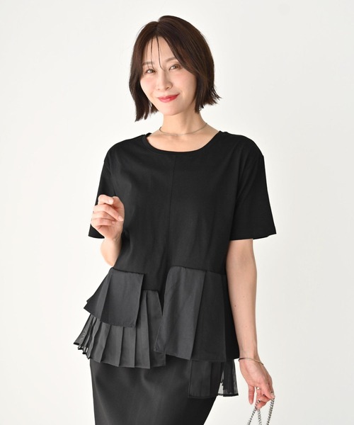 Ehre style(エーレスタイル)の「一癖が好き!大人のTシャツ きれい見え(Tシャツ/カットソー・レディース・ブラック/ホワイト・FREE)」の4枚目の写真