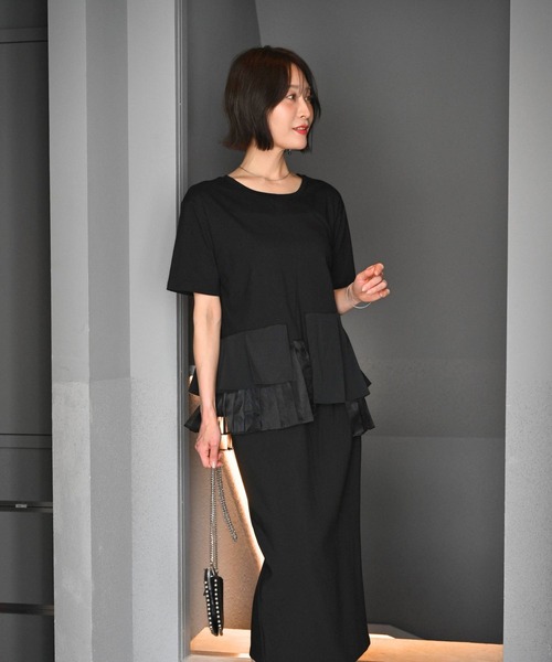 Ehre style(エーレスタイル)の「一癖が好き!大人のTシャツ きれい見え(Tシャツ/カットソー・レディース・ブラック/ホワイト・FREE)」の15枚目の写真
