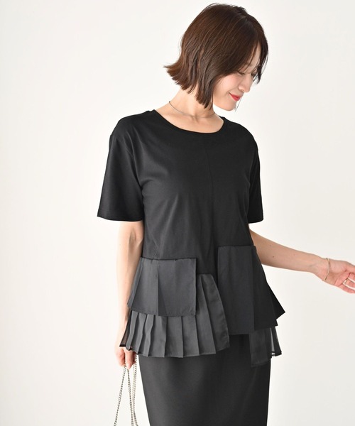 Ehre style(エーレスタイル)の「一癖が好き!大人のTシャツ きれい見え(Tシャツ/カットソー・レディース・ブラック/ホワイト・FREE)」の9枚目の写真