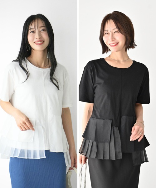 Ehre style(エーレスタイル)の「一癖が好き!大人のTシャツ きれい見え(Tシャツ/カットソー・レディース・ブラック/ホワイト・FREE)」の19枚目の写真