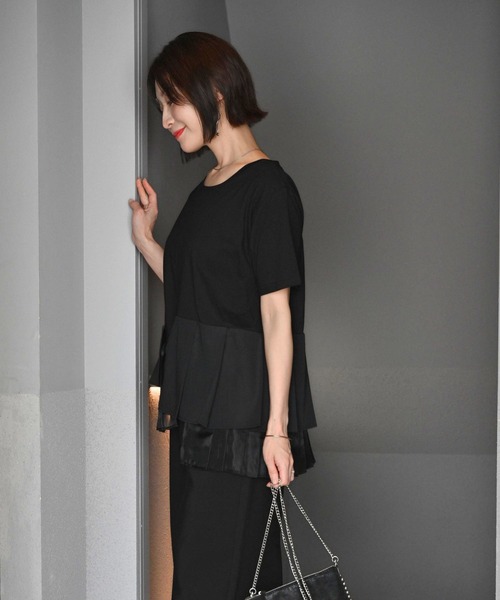 Ehre style(エーレスタイル)の「一癖が好き!大人のTシャツ きれい見え(Tシャツ/カットソー・レディース・ブラック/ホワイト・FREE)」の20枚目の写真