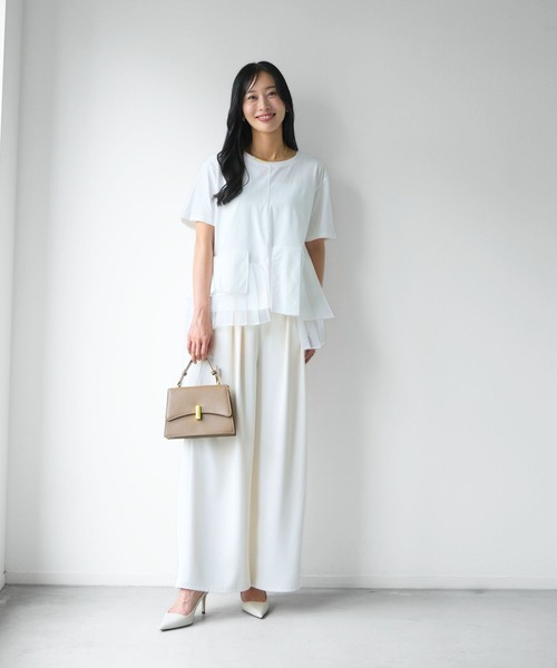Ehre style(エーレスタイル)の「一癖が好き!大人のTシャツ きれい見え(Tシャツ/カットソー・レディース・ブラック/ホワイト・FREE)」の21枚目の写真