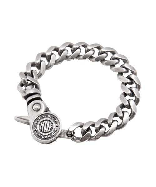 HUF(ハフ)の「BUTTON UP CLIP BRACELET(ブレスレット・メンズ・シルバー・S/M/L/XL)」の1枚目の写真