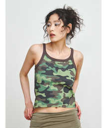 CAMO SLEEVELESS TOP
