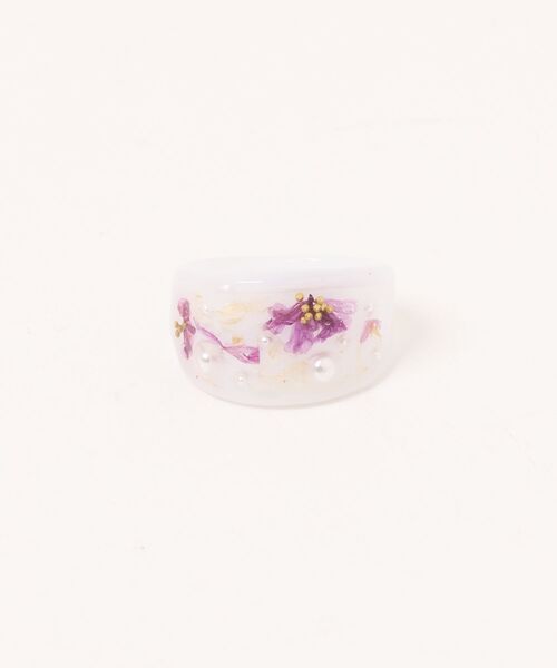 tone(トーン)の「【popochi】指輪 レジン シンプル 大人 上品 リング デイリー ドライフラワー(MA)(リング・レディース・レッド/ピンク/パープル・FREE)」の1枚目の写真