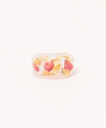 【popochi】指輪 レジン シンプル 大人 上品 リング デイリー ドライフラワー(MA)