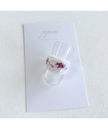 【popochi】指輪 レジン シンプル 大人 上品 リング デイリー ドライフラワー(MA)