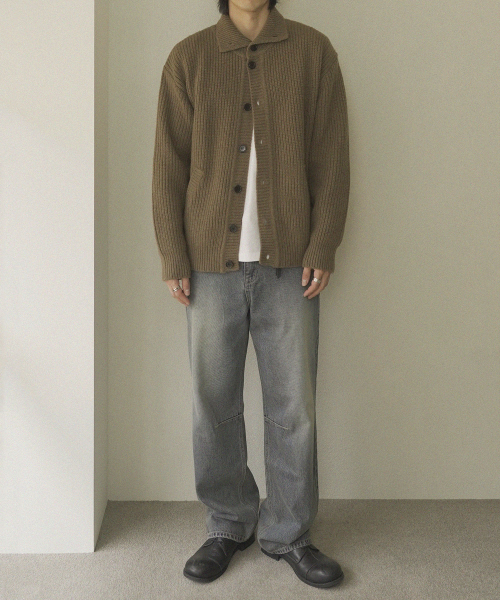 SIIIIDO(シド)の「HERMANN HEAVY YAK WOOL COLLAR CARDIGAN #2(カーディガン/ボレロ・メンズ・ベージュ・2/3)」の3枚目の写真
