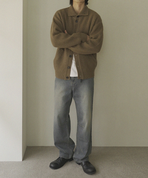 SIIIIDO(シド)の「HERMANN HEAVY YAK WOOL COLLAR CARDIGAN #2(カーディガン/ボレロ・メンズ・ベージュ・2/3)」の4枚目の写真