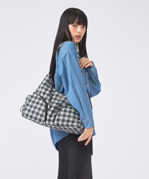 Casselini(キャセリーニ)の「【Casselini/キャセリーニ】ラウンドBIGショルダー/チェック柄/ショルダーバッグ/バッグ【WEB限定】(ショルダーバッグ・レディース・ブルー/ピンク/チャコールグレー・フリー)」の4枚目の写真
