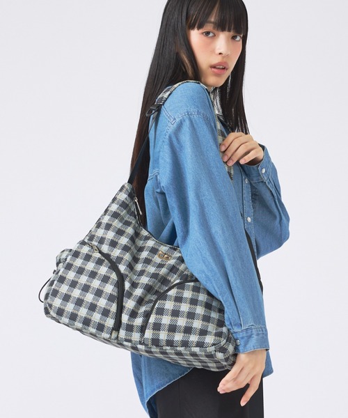Casselini(キャセリーニ)の「【Casselini/キャセリーニ】ラウンドBIGショルダー/チェック柄/ショルダーバッグ/バッグ【WEB限定】(ショルダーバッグ・レディース・ブルー/ピンク/チャコールグレー・フリー)」の1枚目の写真