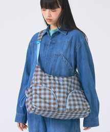 【Casselini/キャセリーニ】ラウンドBIGショルダー/チェック柄/ショルダーバッグ/バッグ【WEB限定】