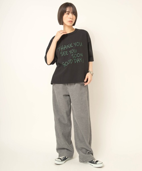 RNA-N(アールエヌエーエヌ)の「M2709 THANK YOU プリントT(Tシャツ/カットソー・レディース・オフホワイト/チャコールグレー/ブラック・FREE)」の13枚目の写真
