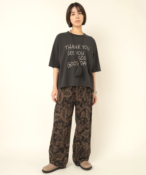 RNA-N(アールエヌエーエヌ)の「M2709 THANK YOU プリントT(Tシャツ/カットソー・レディース・オフホワイト/チャコールグレー/ブラック・FREE)」の14枚目の写真