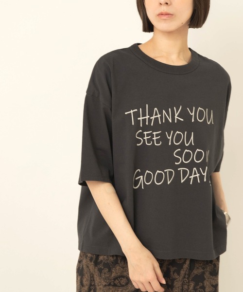 RNA-N(アールエヌエーエヌ)の「M2709 THANK YOU プリントT(Tシャツ/カットソー・レディース・オフホワイト/チャコールグレー/ブラック・FREE)」の22枚目の写真