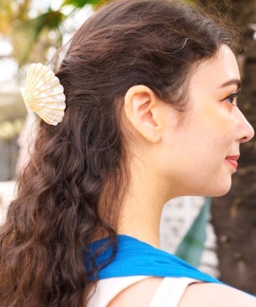 チャイハネ(チャイハネ)の「【チャイハネ】サンシェルバンスクリップ(バレッタ/ヘアクリップ・レディース・ホワイト/グリーン/ブルー・FREE)」の6枚目の写真