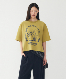 キャラクタープリント半袖Tシャツ_オリーブ9106222211