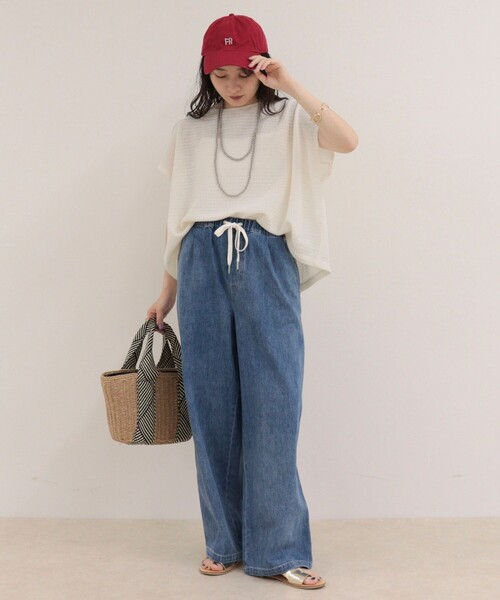 fredy emue(フレディエミュ)の「メッシュフレンチプルオーバーカットソー(Tシャツ/カットソー・レディース・グレー/オフホワイト/カーキ・38)」の9枚目の写真