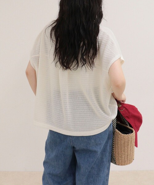 fredy emue(フレディエミュ)の「メッシュフレンチプルオーバーカットソー(Tシャツ/カットソー・レディース・グレー/オフホワイト/カーキ・38)」の13枚目の写真