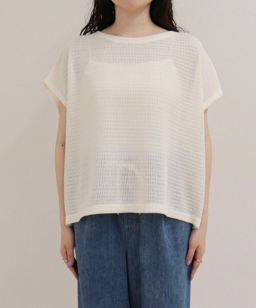 fredy emue(フレディエミュ)の「メッシュフレンチプルオーバーカットソー(Tシャツ/カットソー・レディース・グレー/オフホワイト/カーキ・38)」の17枚目の写真