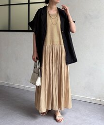 Chez toi | メタルメッシュドロスト切替ワンピース(ワンピース)