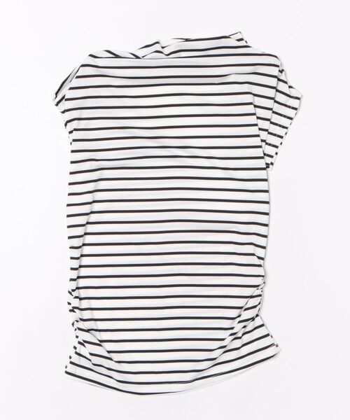 Silly(シリー)の「【アシメな肌見せで大人っぽく】ドレープオフショルボーダーカットソー(Tシャツ/カットソー・レディース・ホワイト×ブラック・MEDIUM/LARGE)」の8枚目の写真