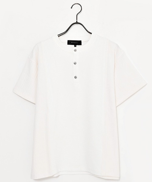 RUDOL(ルドル)の「『RUDOL/ルドル』クロスボタン切り替えデザインヘンリーネックカットソー(Tシャツ/カットソー・メンズ・ブラック/ホワイト・L/XL/M)」の18枚目の写真
