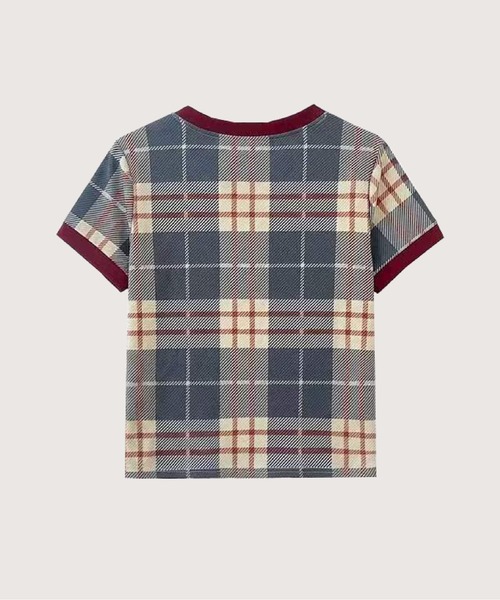 LA POMME petit(ラポミ・プチ)の「Bow Accent Contrast Plaid T(Tシャツ/カットソー・レディース・チェック・FREE)」の2枚目の写真