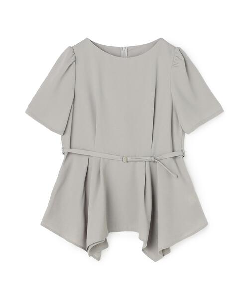 NATURAL BEAUTY BASIC(ナチュラルビューティーベーシック)の「イレヘムペプラムブラウス(シャツ/ブラウス・レディース・オフホワイト/グレー/ピンク・フリ-)」の4枚目の写真