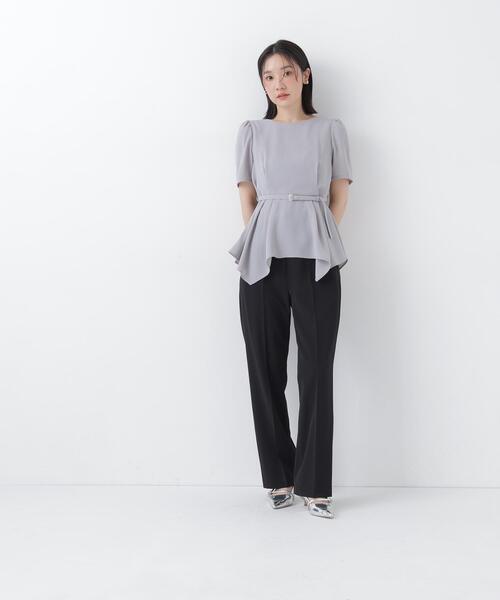 NATURAL BEAUTY BASIC(ナチュラルビューティーベーシック)の「イレヘムペプラムブラウス(シャツ/ブラウス・レディース・オフホワイト/グレー/ピンク・フリ-)」の9枚目の写真