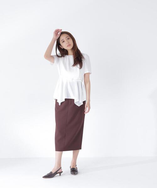 NATURAL BEAUTY BASIC(ナチュラルビューティーベーシック)の「イレヘムペプラムブラウス(シャツ/ブラウス・レディース・オフホワイト/グレー/ピンク・フリ-)」の15枚目の写真