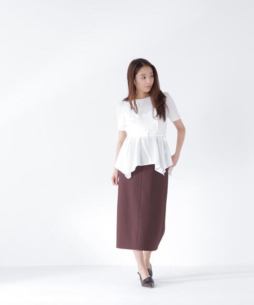 NATURAL BEAUTY BASIC(ナチュラルビューティーベーシック)の「イレヘムペプラムブラウス(シャツ/ブラウス・レディース・オフホワイト/グレー/ピンク・フリ-)」の17枚目の写真
