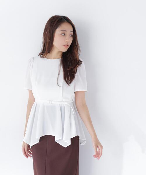 NATURAL BEAUTY BASIC(ナチュラルビューティーベーシック)の「イレヘムペプラムブラウス(シャツ/ブラウス・レディース・オフホワイト/グレー/ピンク・フリ-)」の18枚目の写真