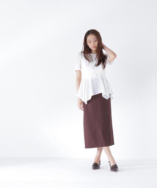 NATURAL BEAUTY BASIC(ナチュラルビューティーベーシック)の「イレヘムペプラムブラウス(シャツ/ブラウス・レディース・オフホワイト/グレー/ピンク・フリ-)」の21枚目の写真