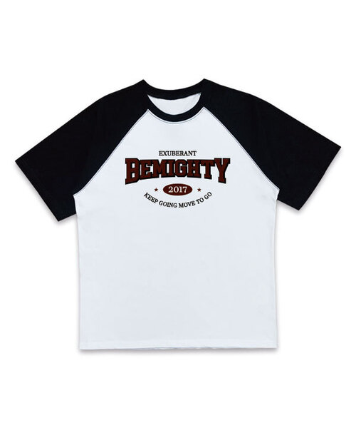 BEMIGHTY(ビーマイティー)の「カレッジオーバーサイズラグラン半袖Tシャツ(Tシャツ/カットソー・メンズ・ホワイト/Cream・MEDIUM/LARGE/X-LARGE)」の1枚目の写真