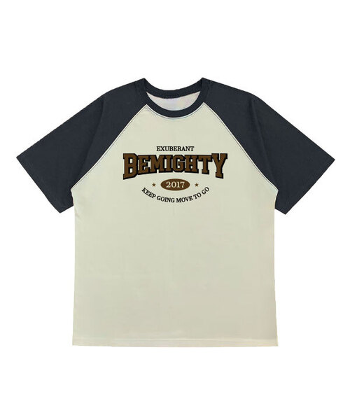 BEMIGHTY(ビーマイティー)の「カレッジオーバーサイズラグラン半袖Tシャツ(Tシャツ/カットソー・メンズ・ホワイト/Cream・MEDIUM/LARGE/X-LARGE)」の2枚目の写真