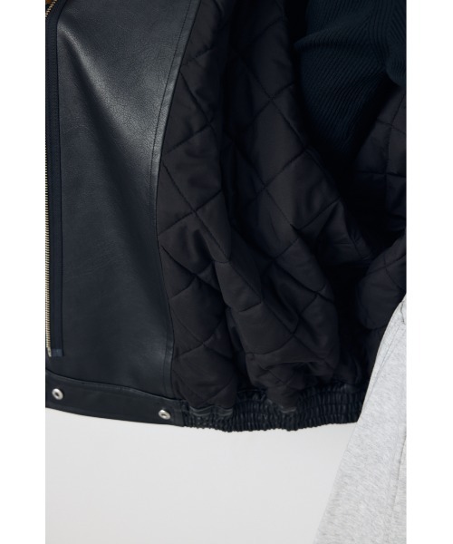 AZUL by moussy(アズールバイマウジー)の「【VERY10月号掲載】【不動の人気アウターがついに予約開始】フェイクレザースタンド中綿キルティングブルゾン 秋服 冬服(ブルゾン・レディース・ブラック/ダークブラウン・SMALL/MEDIUM)」の19枚目の写真