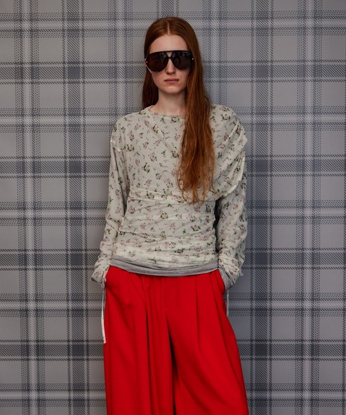 MAISON SPECIAL(メゾンスペシャル)の「Sheer Layered Drape Top/シアーレイヤードドレープトップ(Tシャツ/カットソー・レディース・ブラウン/ホワイト/ブラック・FREE)」の7枚目の写真